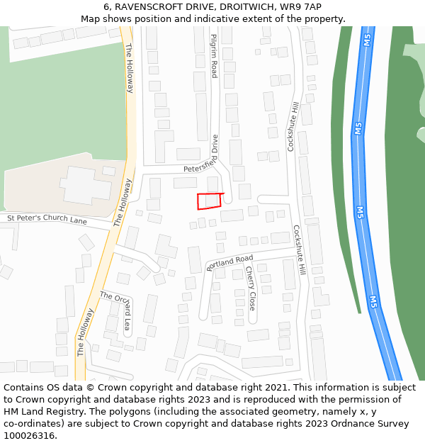 6, RAVENSCROFT DRIVE, DROITWICH, WR9 7AP: Location map and indicative extent of plot