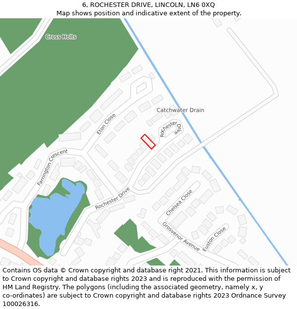 6, ROCHESTER DRIVE, LINCOLN, LN6 0XQ: Location map and indicative extent of plot