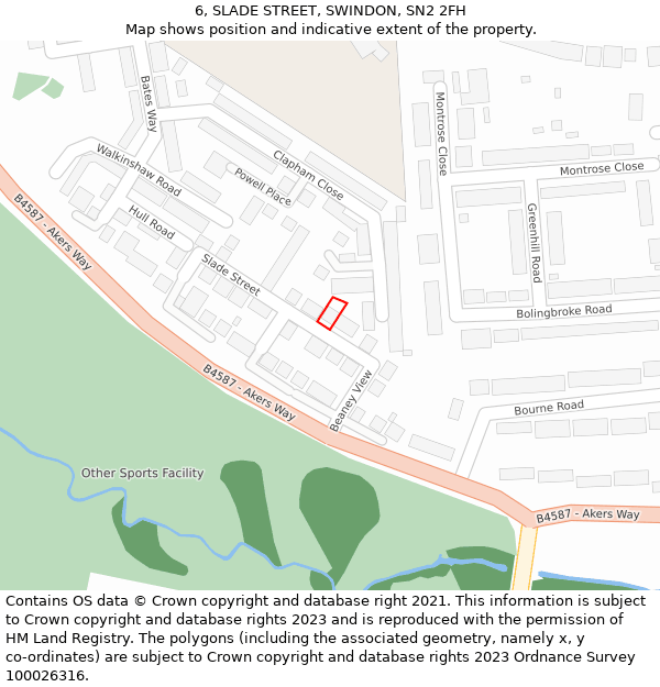 6, SLADE STREET, SWINDON, SN2 2FH: Location map and indicative extent of plot