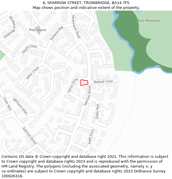 6, SPARROW STREET, TROWBRIDGE, BA14 7FS: Location map and indicative extent of plot