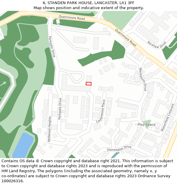 6, STANDEN PARK HOUSE, LANCASTER, LA1 3FF: Location map and indicative extent of plot