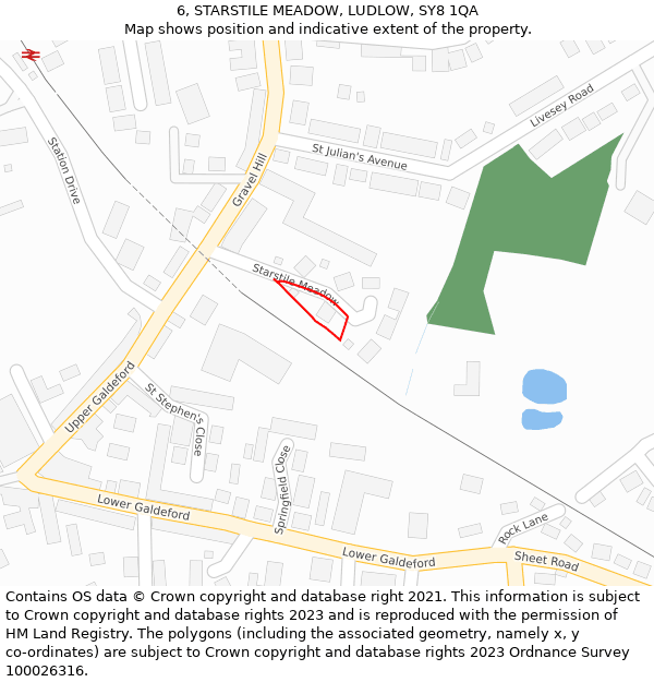 6, STARSTILE MEADOW, LUDLOW, SY8 1QA: Location map and indicative extent of plot