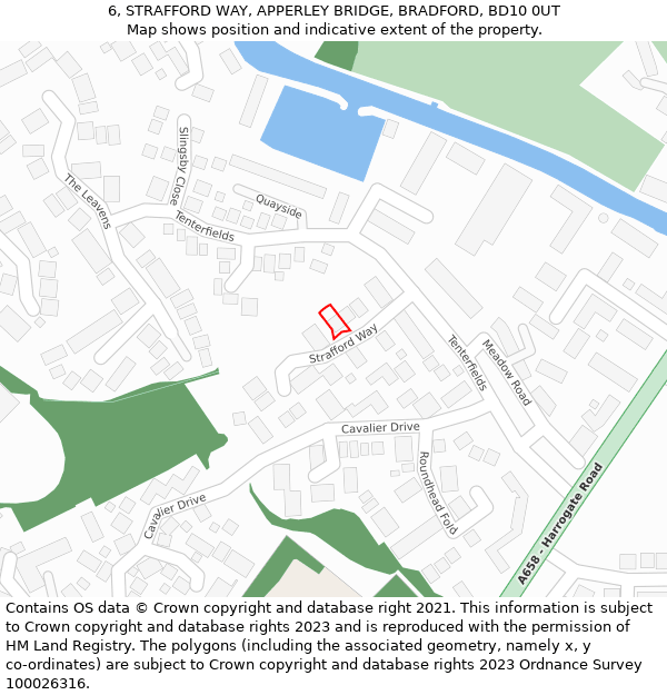 6, STRAFFORD WAY, APPERLEY BRIDGE, BRADFORD, BD10 0UT: Location map and indicative extent of plot