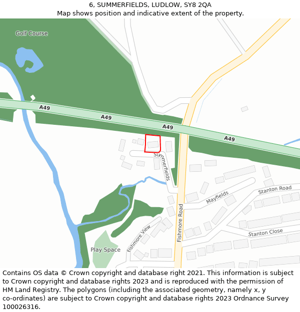 6, SUMMERFIELDS, LUDLOW, SY8 2QA: Location map and indicative extent of plot