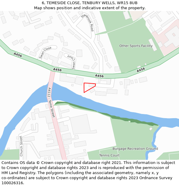 6, TEMESIDE CLOSE, TENBURY WELLS, WR15 8UB: Location map and indicative extent of plot