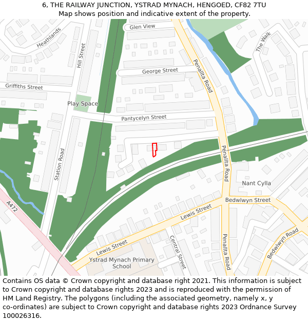 6, THE RAILWAY JUNCTION, YSTRAD MYNACH, HENGOED, CF82 7TU: Location map and indicative extent of plot