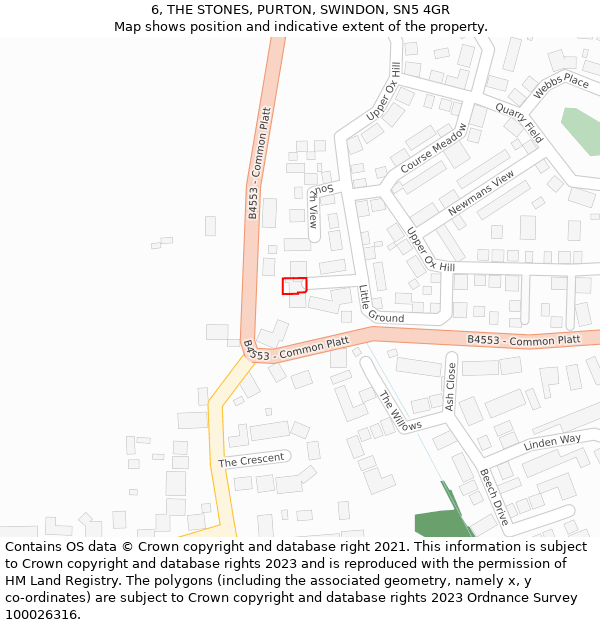 6, THE STONES, PURTON, SWINDON, SN5 4GR: Location map and indicative extent of plot