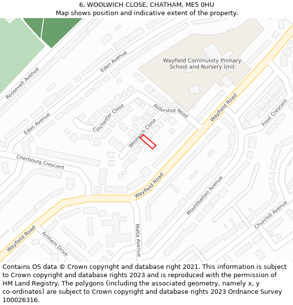 6, WOOLWICH CLOSE, CHATHAM, ME5 0HU: Location map and indicative extent of plot