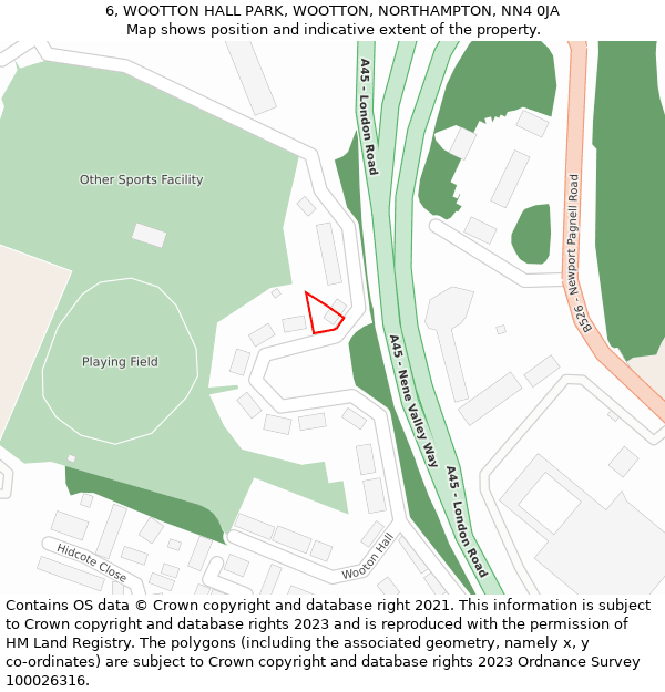 6, WOOTTON HALL PARK, WOOTTON, NORTHAMPTON, NN4 0JA: Location map and indicative extent of plot