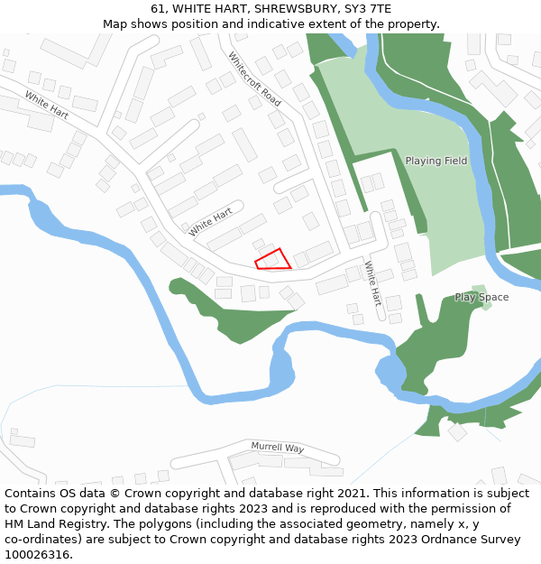 61, WHITE HART, SHREWSBURY, SY3 7TE: Location map and indicative extent of plot