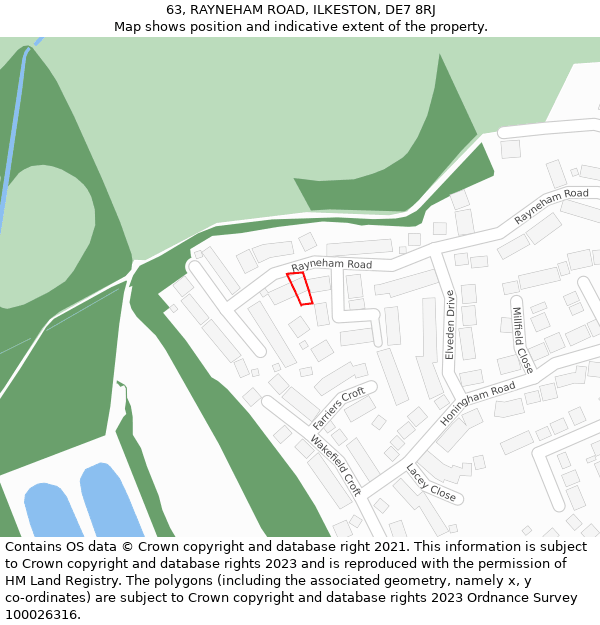 63, RAYNEHAM ROAD, ILKESTON, DE7 8RJ: Location map and indicative extent of plot