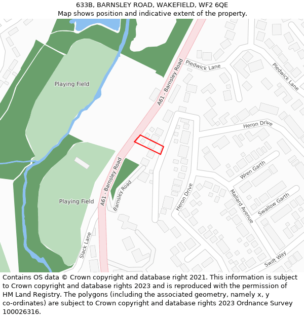 633B, BARNSLEY ROAD, WAKEFIELD, WF2 6QE: Location map and indicative extent of plot