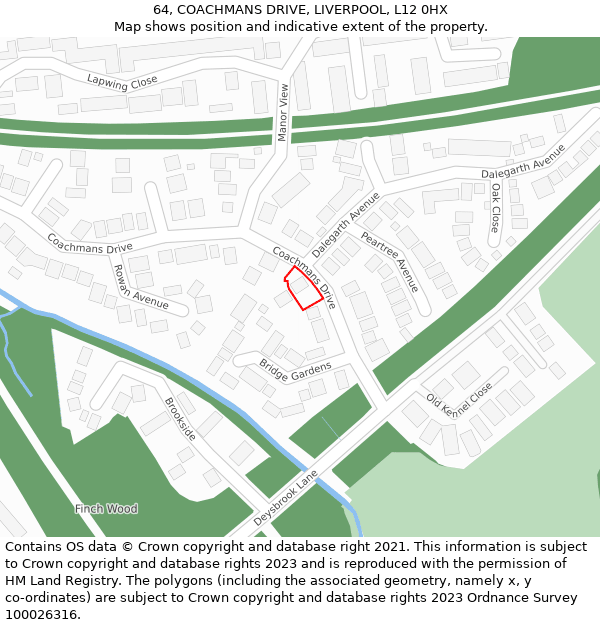 64, COACHMANS DRIVE, LIVERPOOL, L12 0HX: Location map and indicative extent of plot