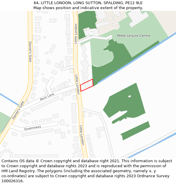 64, LITTLE LONDON, LONG SUTTON, SPALDING, PE12 9LE: Location map and indicative extent of plot