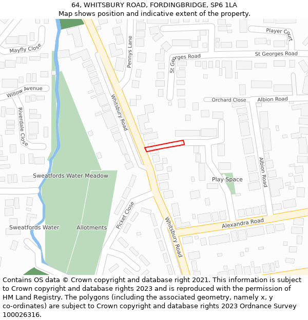 64, WHITSBURY ROAD, FORDINGBRIDGE, SP6 1LA: Location map and indicative extent of plot