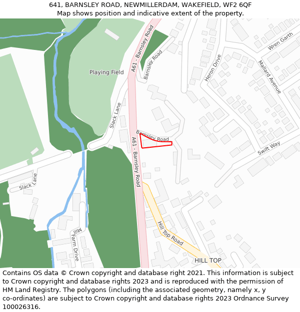 641, BARNSLEY ROAD, NEWMILLERDAM, WAKEFIELD, WF2 6QF: Location map and indicative extent of plot