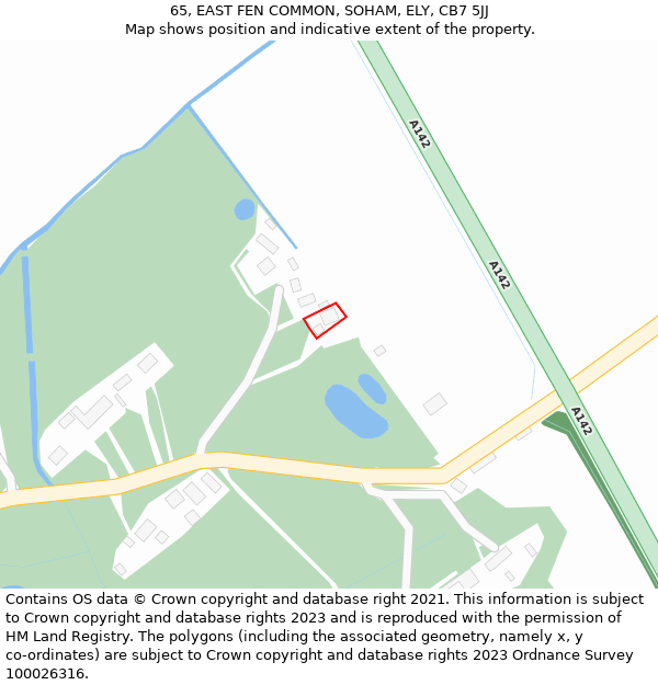 65, EAST FEN COMMON, SOHAM, ELY, CB7 5JJ: Location map and indicative extent of plot