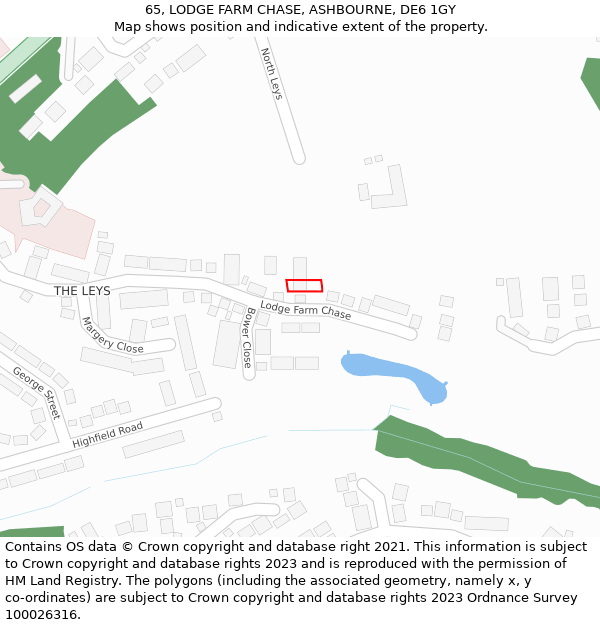 65, LODGE FARM CHASE, ASHBOURNE, DE6 1GY: Location map and indicative extent of plot