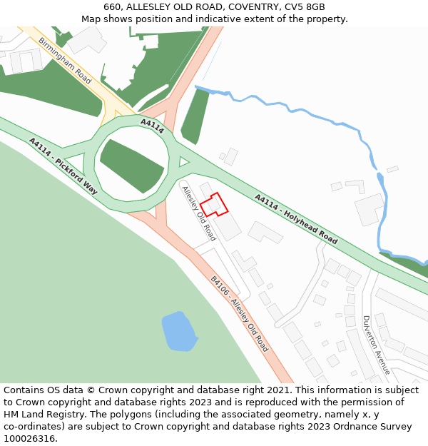 660, ALLESLEY OLD ROAD, COVENTRY, CV5 8GB: Location map and indicative extent of plot