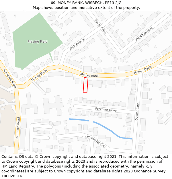 69, MONEY BANK, WISBECH, PE13 2JG: Location map and indicative extent of plot