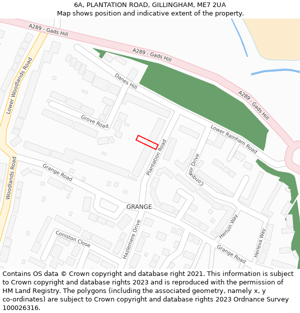 6A, PLANTATION ROAD, GILLINGHAM, ME7 2UA: Location map and indicative extent of plot