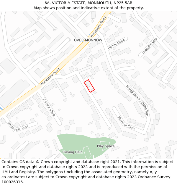 6A, VICTORIA ESTATE, MONMOUTH, NP25 5AR: Location map and indicative extent of plot