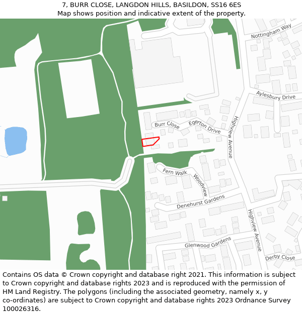 7, BURR CLOSE, LANGDON HILLS, BASILDON, SS16 6ES: Location map and indicative extent of plot