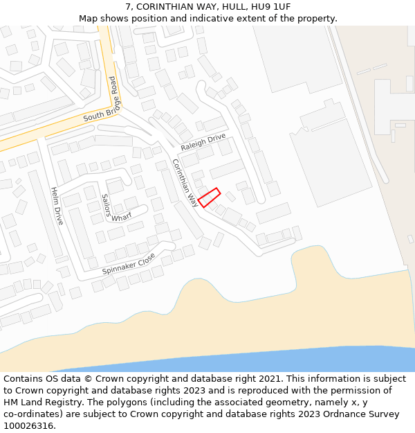 7, CORINTHIAN WAY, HULL, HU9 1UF: Location map and indicative extent of plot