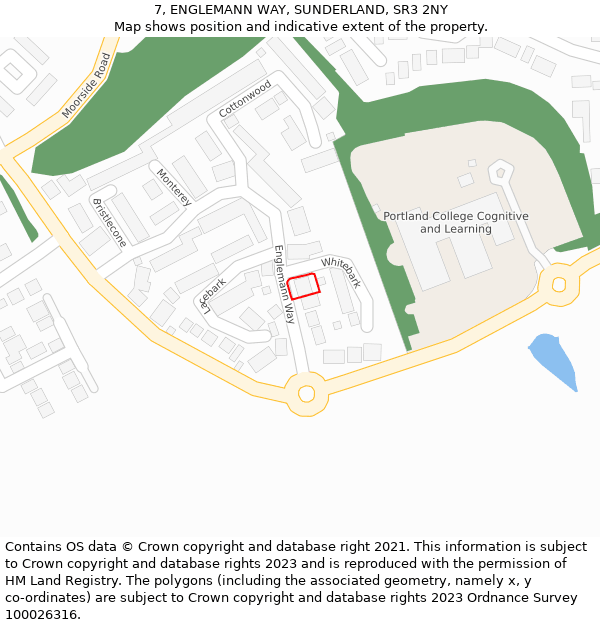 7, ENGLEMANN WAY, SUNDERLAND, SR3 2NY: Location map and indicative extent of plot