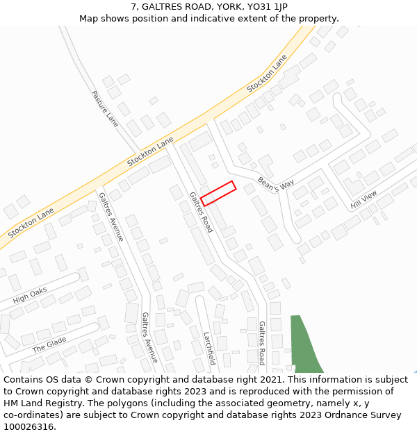 7, GALTRES ROAD, YORK, YO31 1JP: Location map and indicative extent of plot