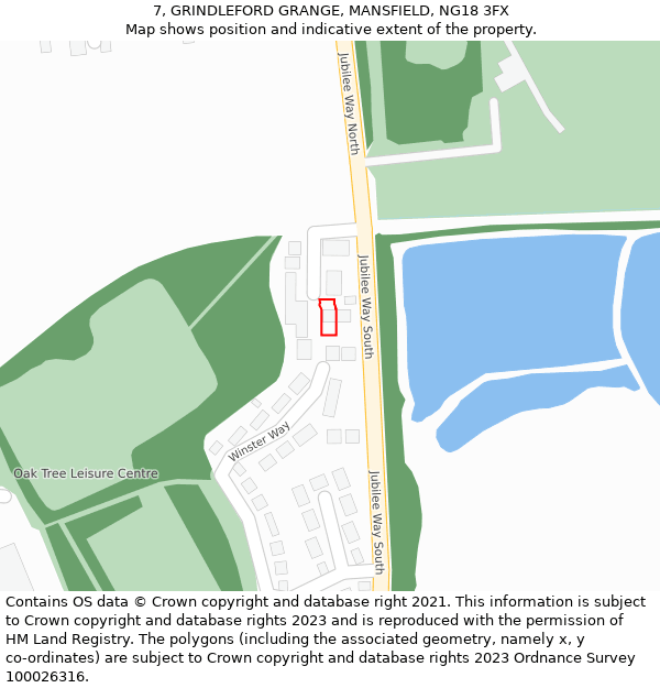 7, GRINDLEFORD GRANGE, MANSFIELD, NG18 3FX: Location map and indicative extent of plot