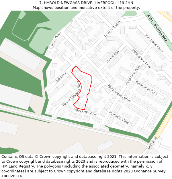 7, HAROLD NEWGASS DRIVE, LIVERPOOL, L19 2HN: Location map and indicative extent of plot