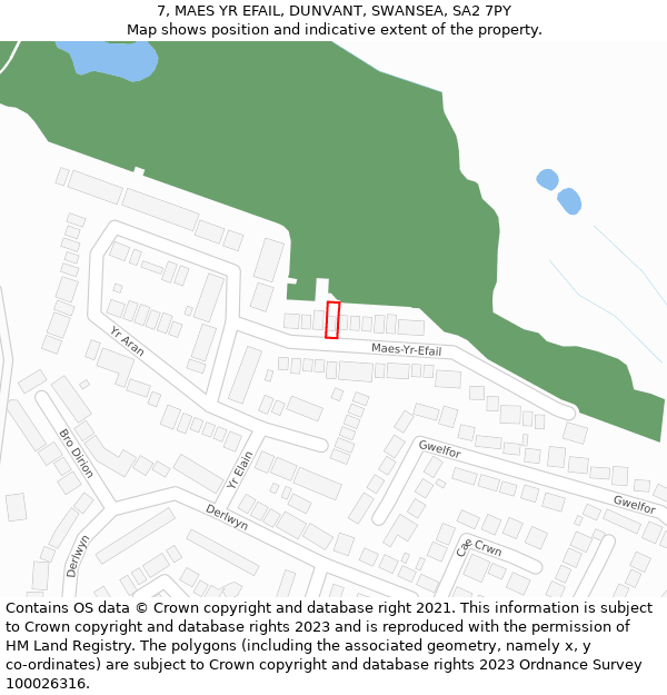 7, MAES YR EFAIL, DUNVANT, SWANSEA, SA2 7PY: Location map and indicative extent of plot