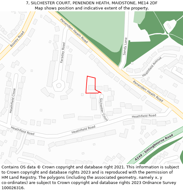 7, SILCHESTER COURT, PENENDEN HEATH, MAIDSTONE, ME14 2DF: Location map and indicative extent of plot