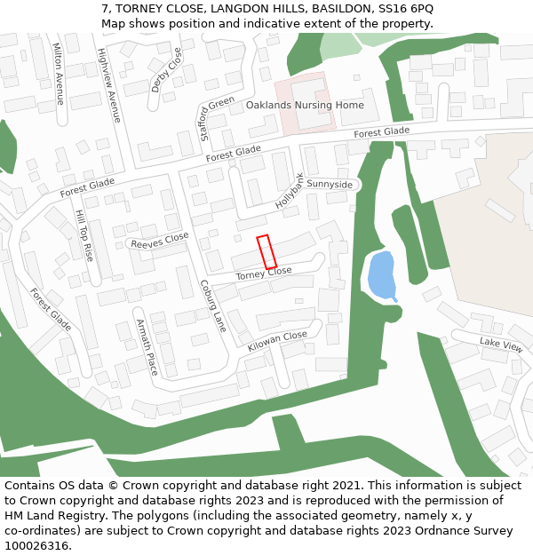 7, TORNEY CLOSE, LANGDON HILLS, BASILDON, SS16 6PQ: Location map and indicative extent of plot