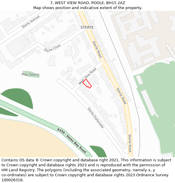 7, WEST VIEW ROAD, POOLE, BH15 2AZ: Location map and indicative extent of plot