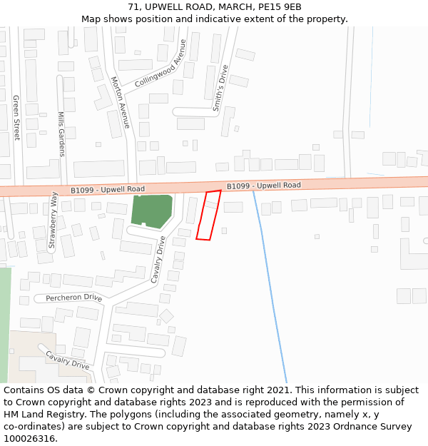 71, UPWELL ROAD, MARCH, PE15 9EB: Location map and indicative extent of plot