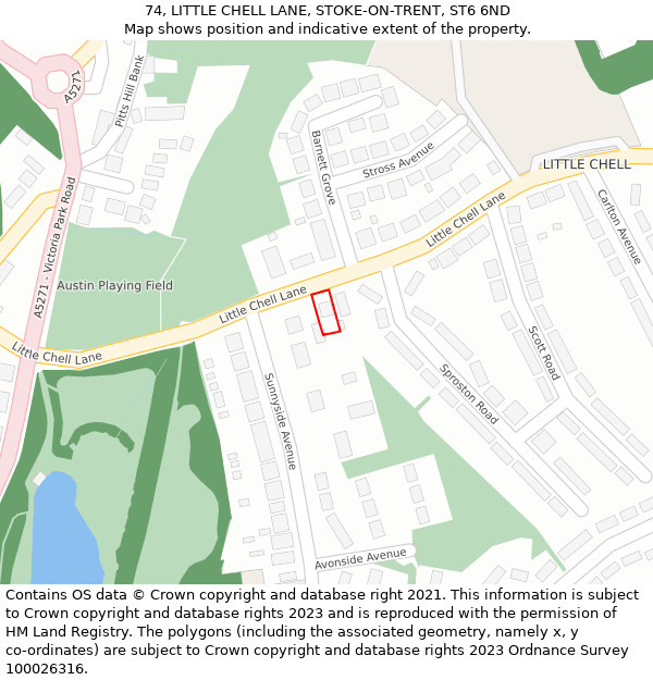 74, LITTLE CHELL LANE, STOKE-ON-TRENT, ST6 6ND: Location map and indicative extent of plot