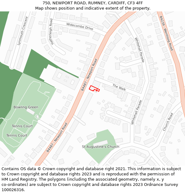750, NEWPORT ROAD, RUMNEY, CARDIFF, CF3 4FF: Location map and indicative extent of plot