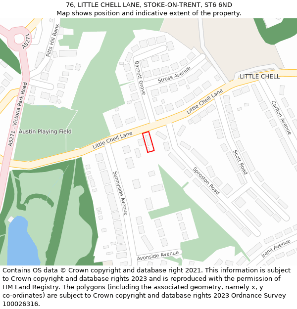 76, LITTLE CHELL LANE, STOKE-ON-TRENT, ST6 6ND: Location map and indicative extent of plot
