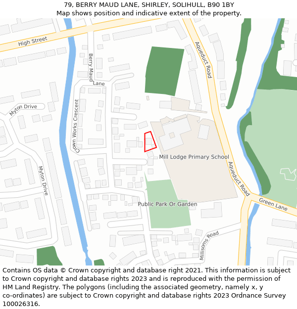79, BERRY MAUD LANE, SHIRLEY, SOLIHULL, B90 1BY: Location map and indicative extent of plot
