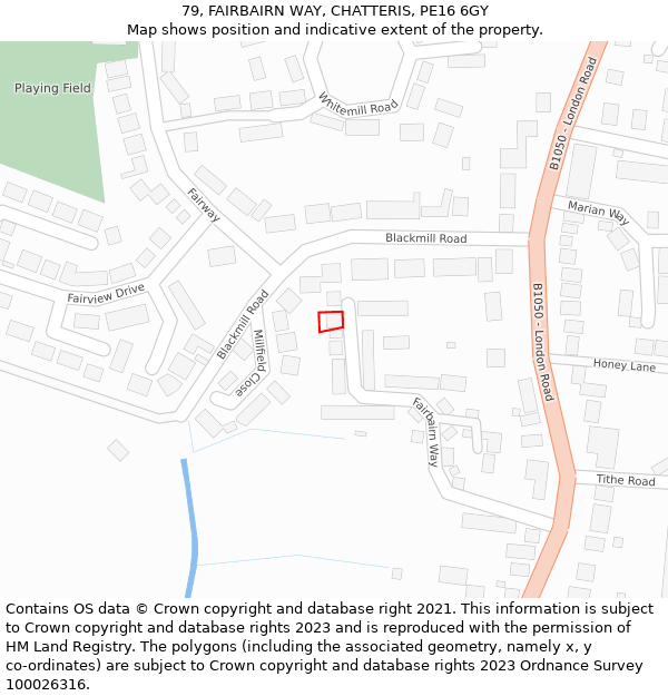 79, FAIRBAIRN WAY, CHATTERIS, PE16 6GY: Location map and indicative extent of plot