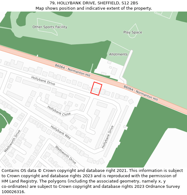 79, HOLLYBANK DRIVE, SHEFFIELD, S12 2BS: Location map and indicative extent of plot