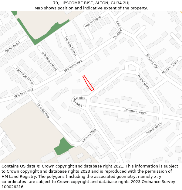 79, LIPSCOMBE RISE, ALTON, GU34 2HJ: Location map and indicative extent of plot