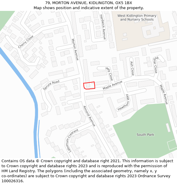 79, MORTON AVENUE, KIDLINGTON, OX5 1BX: Location map and indicative extent of plot