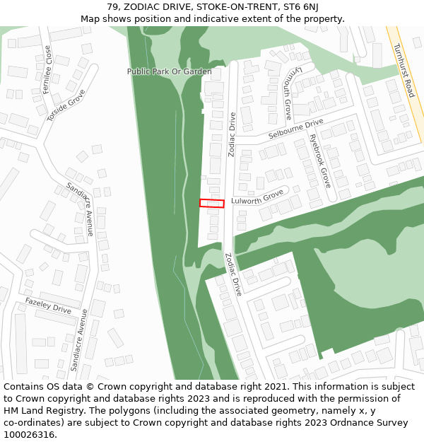 79, ZODIAC DRIVE, STOKE-ON-TRENT, ST6 6NJ: Location map and indicative extent of plot
