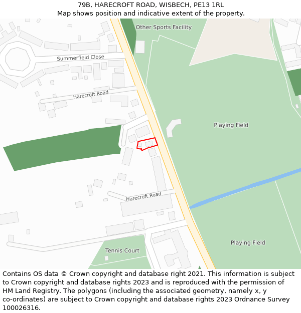 79B, HARECROFT ROAD, WISBECH, PE13 1RL: Location map and indicative extent of plot