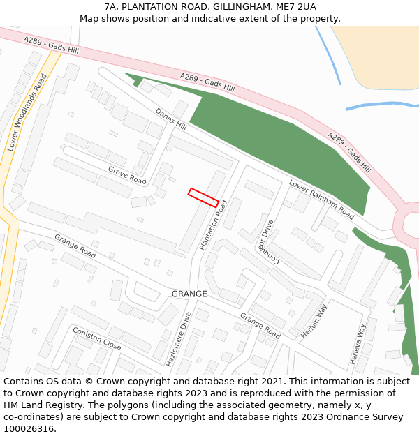7A, PLANTATION ROAD, GILLINGHAM, ME7 2UA: Location map and indicative extent of plot