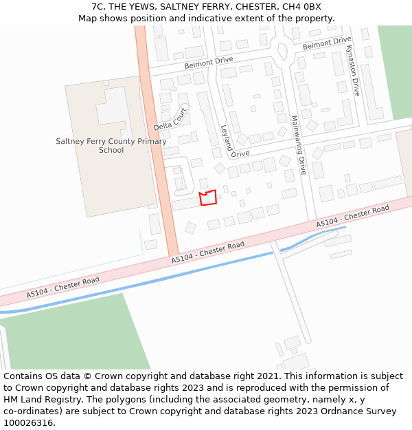 7C, THE YEWS, SALTNEY FERRY, CHESTER, CH4 0BX: Location map and indicative extent of plot