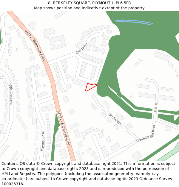 8, BERKELEY SQUARE, PLYMOUTH, PL6 5FR: Location map and indicative extent of plot